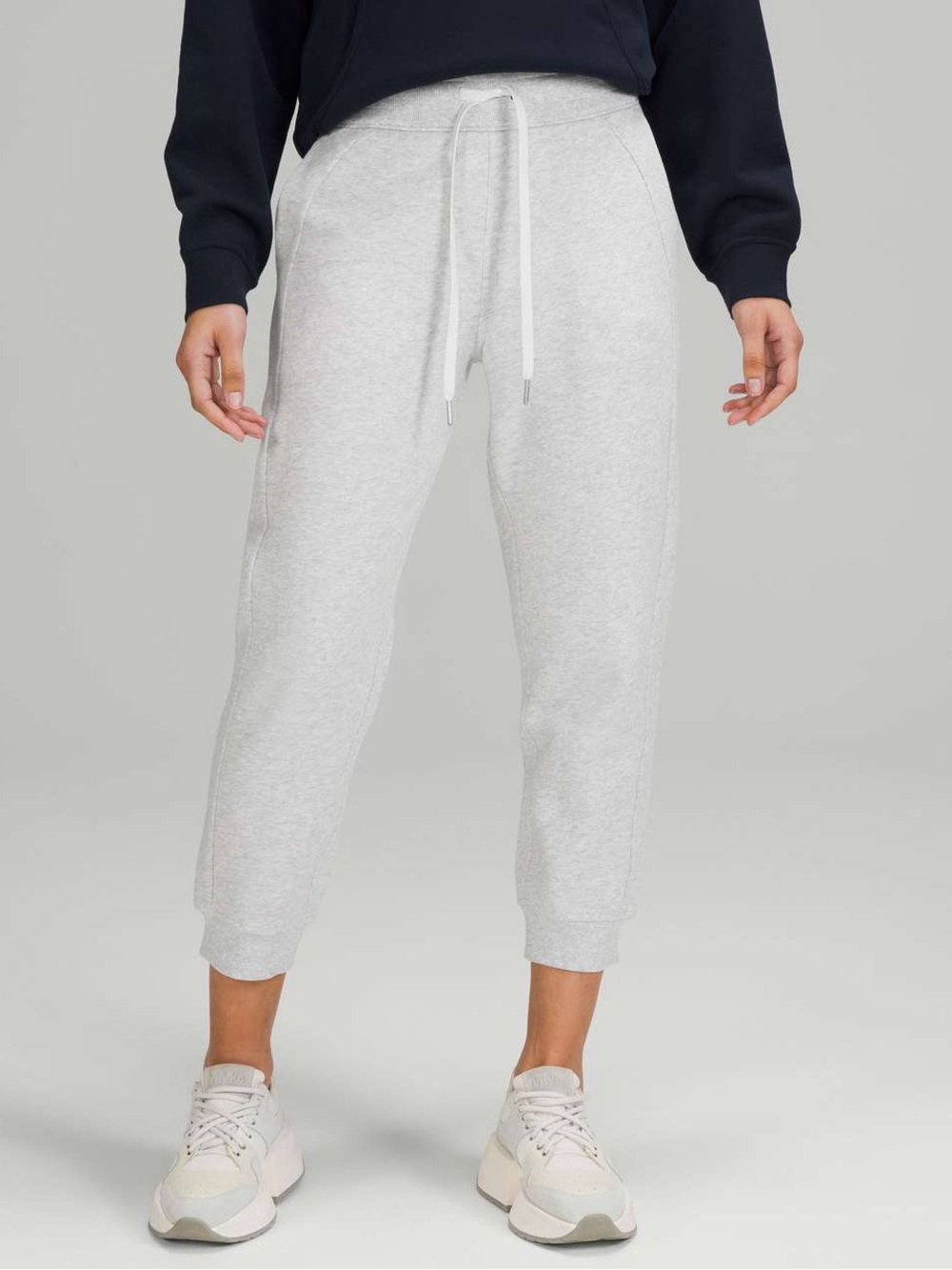 Light Gray Women's Drawstring Jogger Pants